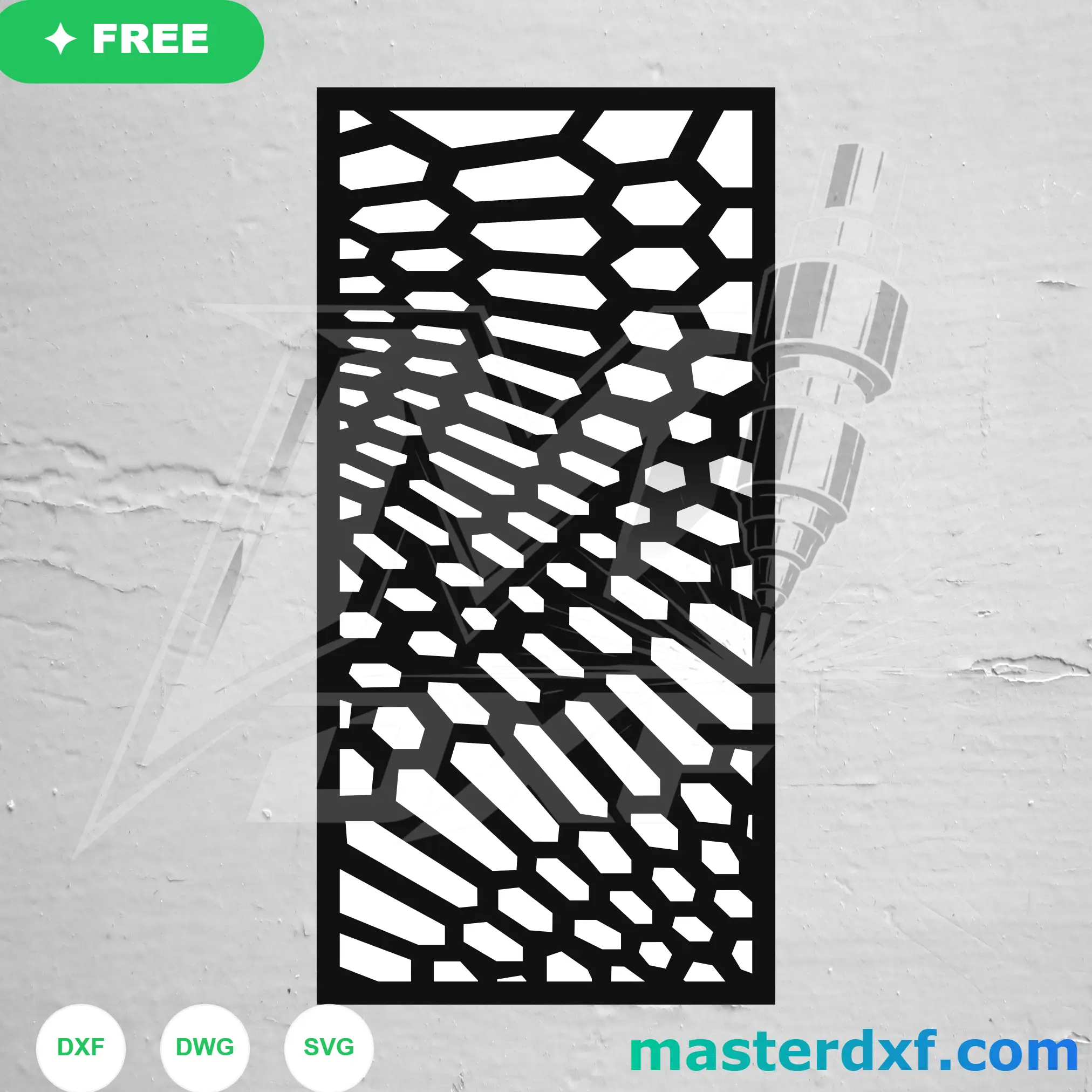 3D Optical Distortion Honeycomb Hexagon Matrix CNC Template DXF File
